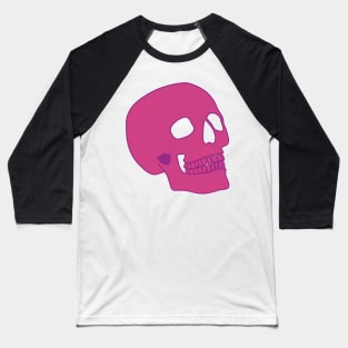 Minimal Neon Skull - pink Baseball T-Shirt